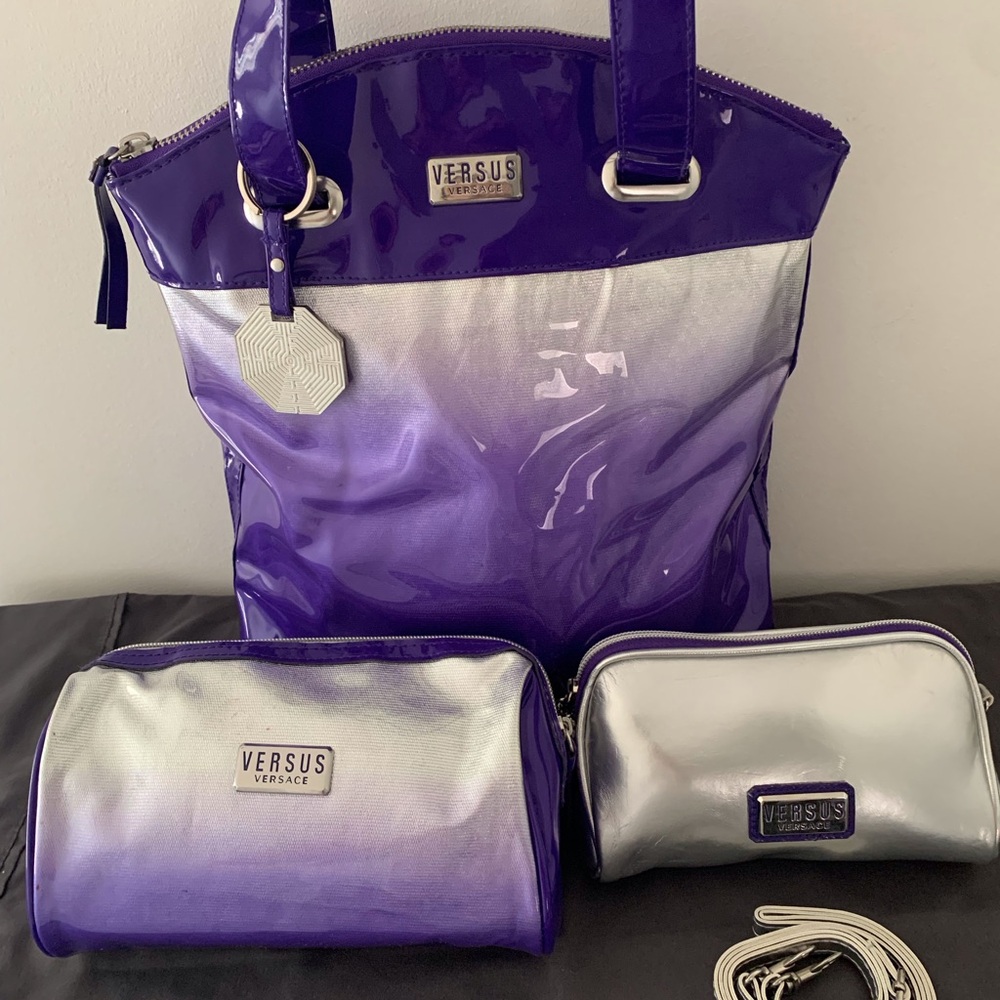 VERSACE Versus Purple and Silver Women's Tote set